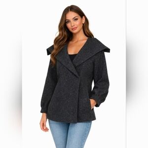 BEYOND THREADS Womens Alpaca Wool Blend Charcoal Gray Size Small‎  Coat Jacket